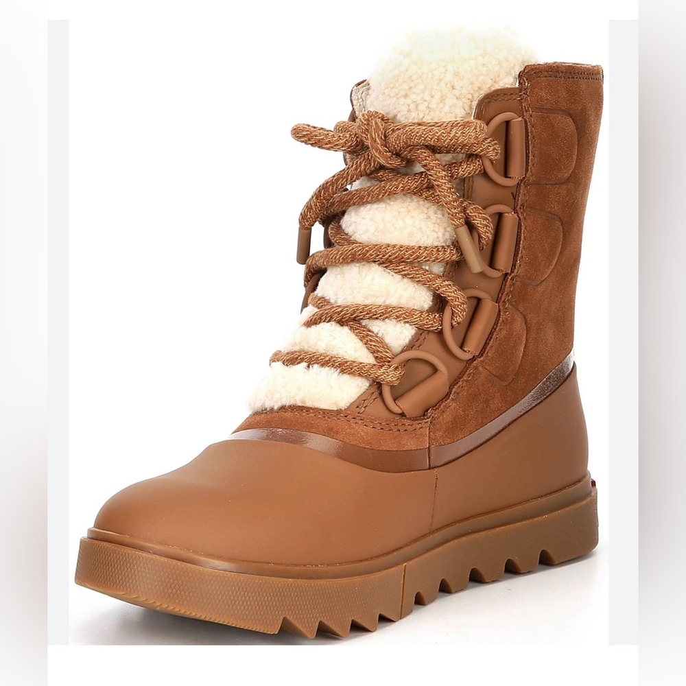 Sorel Brown and Cream Winter Lace-Up Insulated Boot